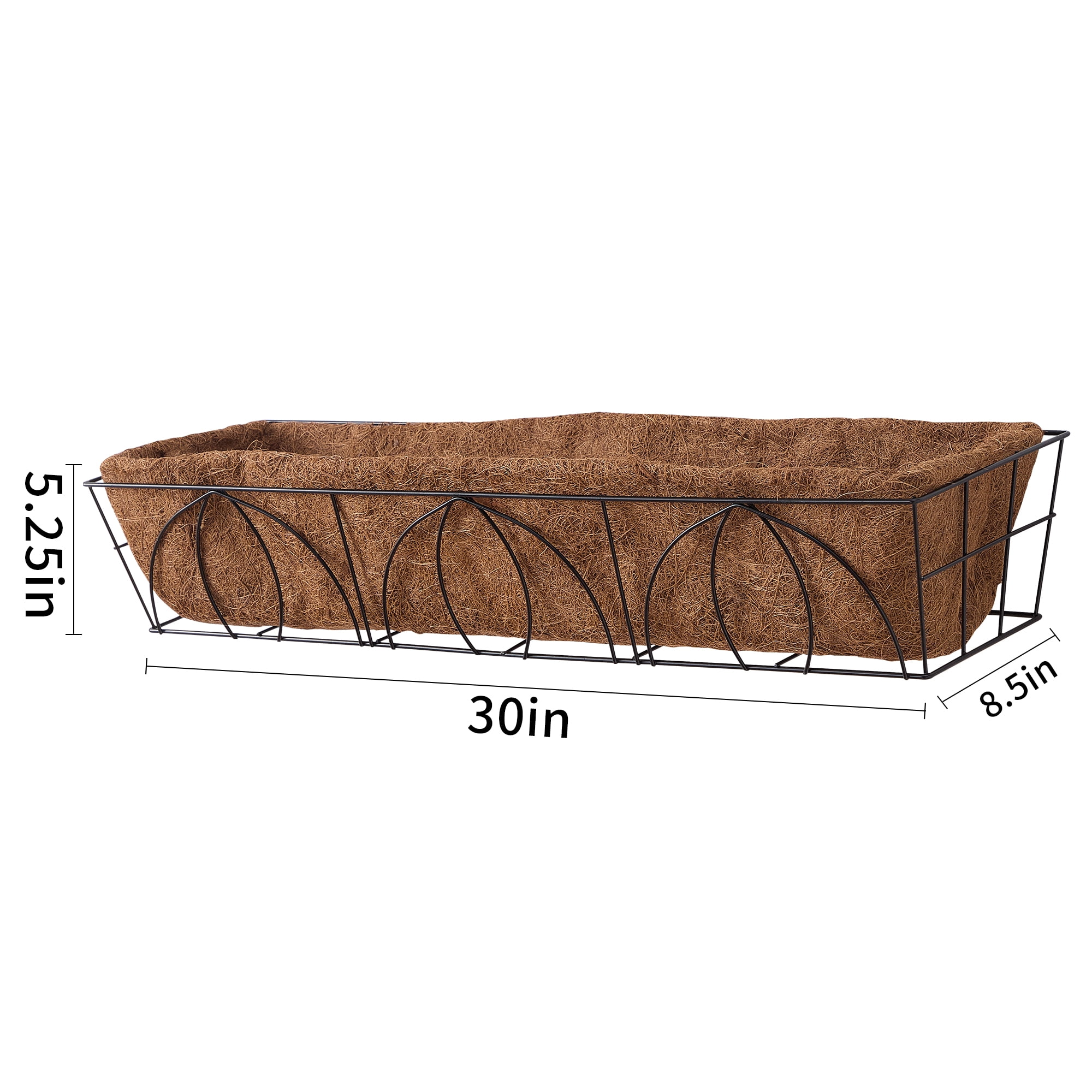 Mainstays 30" x 8.5" x 5.25" Rectangle Petal Window Box with All Natural Coconut Fiber Liner
