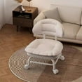 thumbnail image 4 of White White Universal Swivel Backrest Chair With Wheels Plastic Stool For Home Office Compact Portable Seating Solution #GR9D9, 4 of 6
