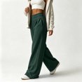 thumbnail image 6 of Luvrsol Pants for Women Wide Leg Sweatpants High Waist Loose Casual Solid Trousers with Side Pockets, Green S-2XL, 6 of 6