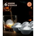 thumbnail image 4 of Silicone Large Ice Cube Molds (Set Of 3), 6 Ice Ball Maker Mold, 6 Square Ice Cube Mold ，4 Diamond, Reusable Whiskey Ice Mold, Ice Molds for Cocktails, Bpa Free, Freezer Ice Cube Tray (Grey), 4 of 5