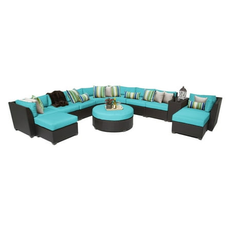 White Wicker Bedroom Furniture Used TK Classics Barbados Wicker 11 Piece Patio Conversation Set with Ottoman with 2 Sets of Cushion Covers ()