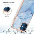 thumbnail image 5 of ELEHOLD for iPhone 12/iPhone 12 6.1 inch Marble Case, Clear Electroplated Frame Soft TPU Anti-Scratch Wear-Resistant Wireless Charging Slim Fit Transparent Case for iPhone 12/iPhone 12 Pro, Blue, 5 of 5