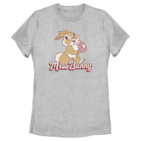 Women's Bambi Valentine's Day Thumper Miss Bunny  Graphic Tee Athletic Heather X Large