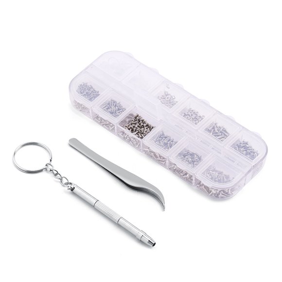 Heaveant Vis à Lunettes, Lunettes de Vue Lourdes Lunettes de Soleil réparation de Montre en Acier Inoxydable vis écrous Kit d'outils + Pince à épiler + Tournevis