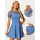 thumbnail image 2 of Vestido de Mujer Retro con Cuello Peter Pan y Mangas de Malla Allegra K Gris Azulado XL, 2 of 6