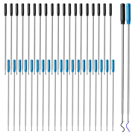 40pcs 11.6cm/4.57inch Pen Ink Refills, Replaceable Pens Refills,the Metal Ballpoint Replacement Kit Black Blue