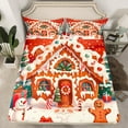 thumbnail image 2 of jejeloiu Marry Xmas Twin Sheet Sets,Christmas Theme Twin Fitted Sheet,Snowman Gifts Flat Sheet,Lightweight Room Decorative,3 Pieces, 2 of 7
