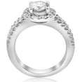 thumbnail image 3 of Pompeii 1 1/2ct Halo Diamond Engagement Ring 14K White Gold Double Row (G/H,I1-I2), 3 of 4