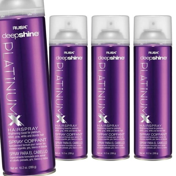 Rusk Deepshine PlatinumX Hairspray 10.2 oz - Pack of 4
