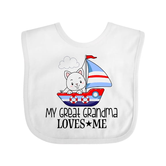 Inktastic My Great Grandma Loves Me Grandson Boys Baby Bib