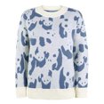 thumbnail image 5 of Lovskoo 2024 Sweaters for Women Trendy Casual Round Neck Long Sleeve Print Comfy Sweater Blue, 5 of 5