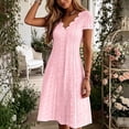 thumbnail image 6 of Lenpel Womens Summer Boho Dresses Fashion Eyelet V Neck Short Sleeve Knee Length Sundresses Casual Loose Dresses, 6 of 6