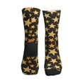 thumbnail image 2 of Athletic Socks Gold Glitter Stars Pattern Sport Running Calf Socks Crew Socks for Men Women, 2 of 7