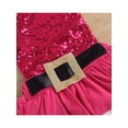 thumbnail image 5 of Qiylii Baby Girl Christmas Romper Plush Santa Sequin Bodysuit Loose Midi Dress, 5 of 9