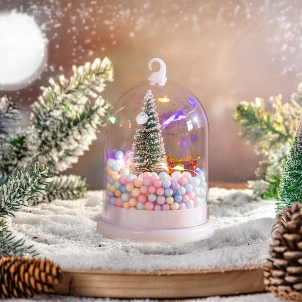 Lámparas de plástico, adornos navideños, adornos navideños, regalos luminosos para niños, pequeñas luces de noche, adornos de mesa, árboles de Navidad y nieve, adornos de Halloween, decoración de otoñ