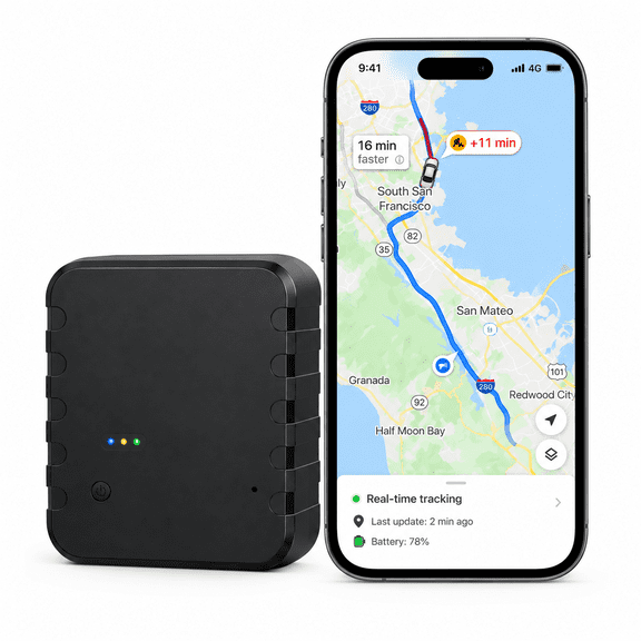 4G LTE GPS Tracker for Vehicles, Magnetic Mount GPS Device Real-Time Alert Subscription Required