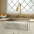 thumbnail image 2 of Akicon Pull Out Kitchen Faucet with Deck Plate, Single Level Solid Brass Kitchen Sink Faucets with Pull Down Sprayer - Brushed Gold, 2 of 5