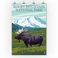 thumbnail image 2 of Rocky Mountain National Park, Colorado, Moose and Snowy Mountain (36x54 Giclee Gallery Art Print, Vivid Textured Wall Decor), 2 of 3