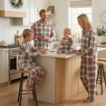 thumbnail image 2 of Nibbcoa Family Matching Pajamas Set Classic Plaid Long Sleeve Turn Down Collar Tops  Loungewear, 2 of 10