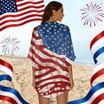 thumbnail image 6 of JULMCOMO 4th of July Lightweight Cardigans for Women Red White Blue Half Sleeve Patriotic Kimono Cover Ups Summer Tops Vermilion M, 6 of 6