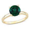 thumbnail image 1 of 1.85 Carat (ctw) Lab-Created Green Emerald Solitaire Ring in 10K Yellow Gold, 1 of 5