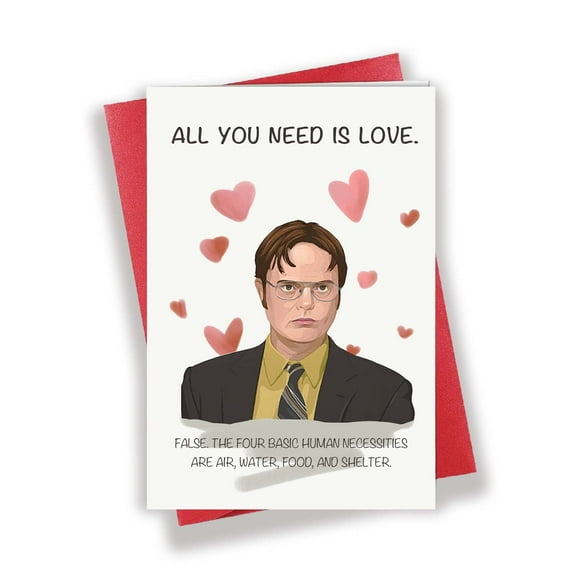 Carte d'Anniversaire Inspirée du Bureau pour Lui Elle, Carte d'Amour Douce, Jolie Carte de la Saint-Valentin