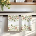 thumbnail image 7 of Spring Green Flowers Kitchen Towels Set of 2, Watercolor Floral Botanical Absorbent Dish Towels for Kitchen, Microfiber Hand Towel, Quick Drying Tea Towel for Cleaning Decorative Dishcloths, 7 of 7
