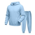 thumbnail image 2 of Mens Womens Tracksuit 2 Piece Fleece Hoodie and Sweatpants Set with Pockets Casual Jogging Sweatsuits L, 2 of 7