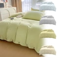 thumbnail image 1 of Ganfancp Conjunto Cuatro Piezas Algodón Lavado Suave Color Sólido Sin Estampado Modelo Botón Rebajas Hoy Liquidación 1 Sábana, 1 Funda Nórdica, 2 Fundas de Almohada, 1 of 7