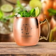 thumbnail image 4 of PERSONALIZED Elegant Custom Engraved Wedding Perfect Gift Round Classic Moscow Mule Mug with Sturdy Handle Rolled Rim, Smooth Copper Finish 18oz, Heart Borders, Set of 4, 4 of 6