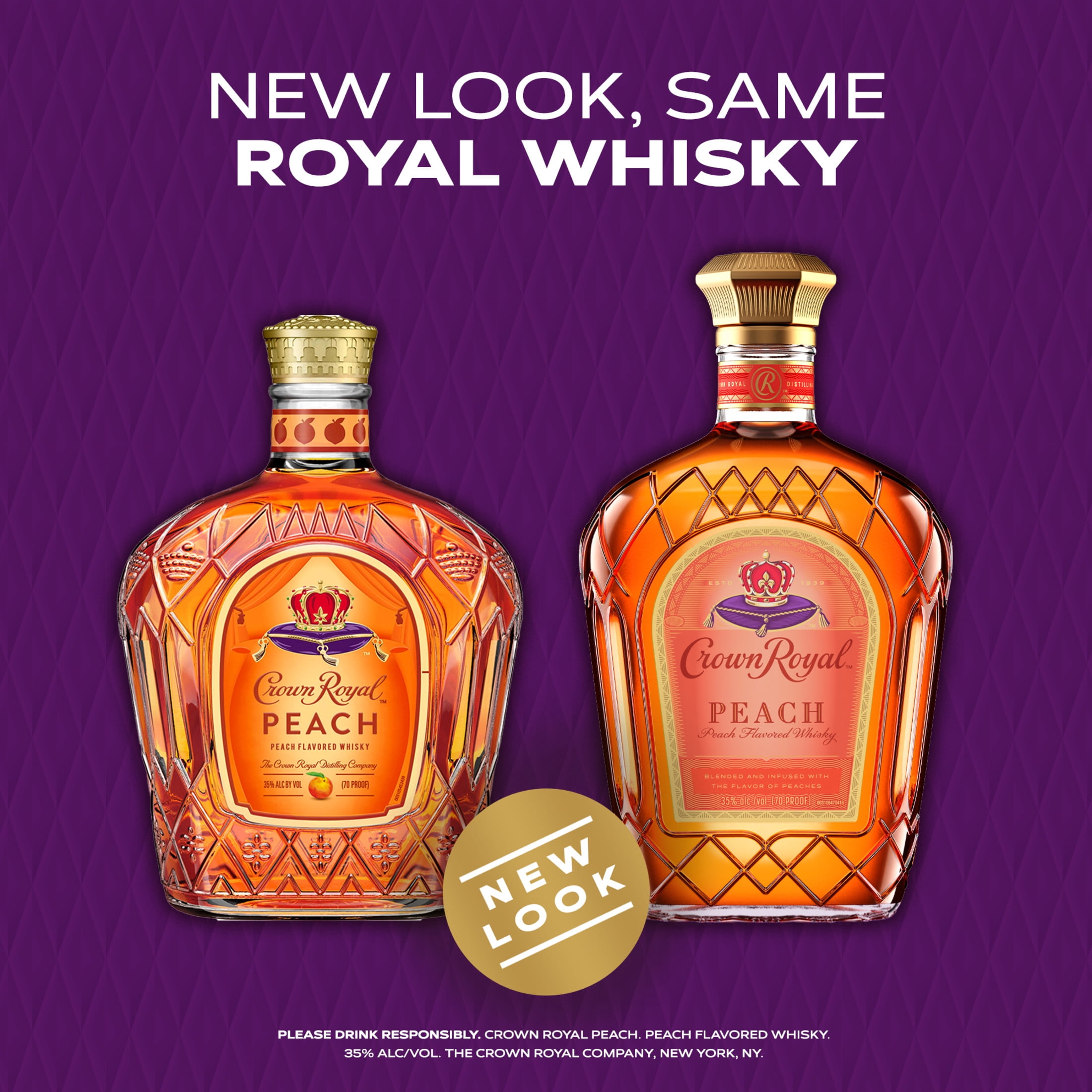 Crown Royal Peach Flavored Whisky, 750 mL, 35% ABV