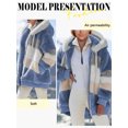 thumbnail image 4 of Xuanfei Women Color Block Zip Up Long Sleeve Warm Fuzzy Fleece Hooded Outwear, 4 of 4