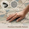 thumbnail image 6 of ODIKA 3'x5' Beige Blue Geometric Star Medallion Washable Area Rug Ornate Border Diamond Grid Pattern Classic Non-Slip, Flatweave, Easy Care for Hallway, Laundry Room, 6 of 7