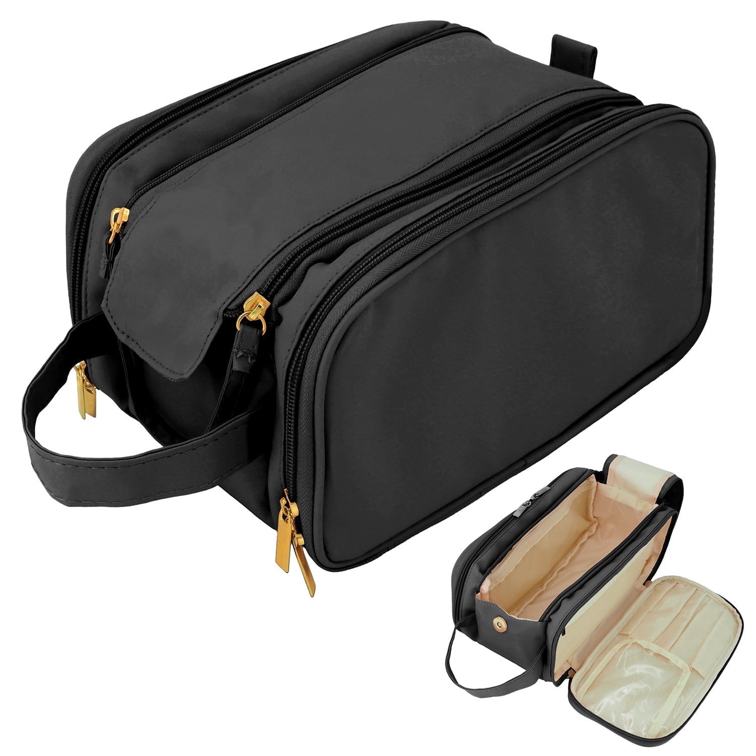 allhercom toiletry travel bag Clear TSA Approved 3-1-1 for Carry On/Quart Size Transparent Liquids Pouch for Airport Security/Reusable See Through Vinyl & PVC Available in the stylish and popular colors of grey and black camo Clear TSA Approved Toiletry Bag