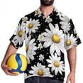 thumbnail image 4 of Daisy Men's Short Sleeve Poplin Shirt, Button Down Casual Summer Beach Printed Unisex Shirt, 4 of 6