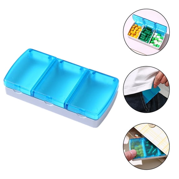LEORX Pill Organizer Pill Box PP Material Sky-blue Adults Daily Use 1Pcs