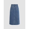 thumbnail image 3 of Denim Midi Skirt with Slit, 3 of 8