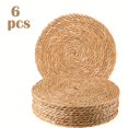 thumbnail image 2 of QUTETN Set Of 24/12/6/4 Round Placemats Plate Chargers 13 Inch  Boho Farmhouse Rustic Place Mats For Dining Table Decor  Rattan Wicker Table Mats Jute Braided Chargers For Dinner Plates, 2 of 6