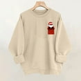 thumbnail image 2 of Lorytime Womens Christmas Sweatshirts Santa Claus Print Shirt Crew Neck Long Sleeve Pullover Loose Tops for Holiday, 2 of 6