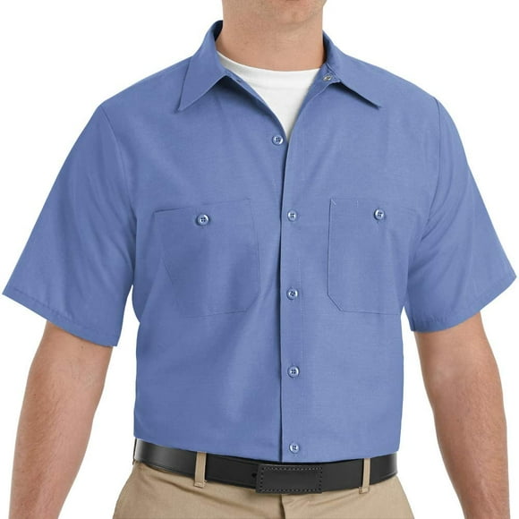 Red Kap Men's Industrial Work Shirt, Regular Fit, Short Sleeve, Petrol Blue, X-Large