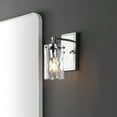 thumbnail image 6 of SAFAVIEH Jobie LED Chrome Iron Wall Sconce with Clear Shade, Set of 2, 6 of 10