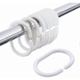 thumbnail image 1 of 36 Pcs Plastic White Shower Curtain Rings Curtain C Rings, 1 of 4