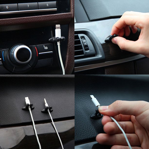 Clip De Carga 8 piezas de abrazadera de Panel de arreglo de Clip de Cable de auricular de Clip Interior de coche (Beige)