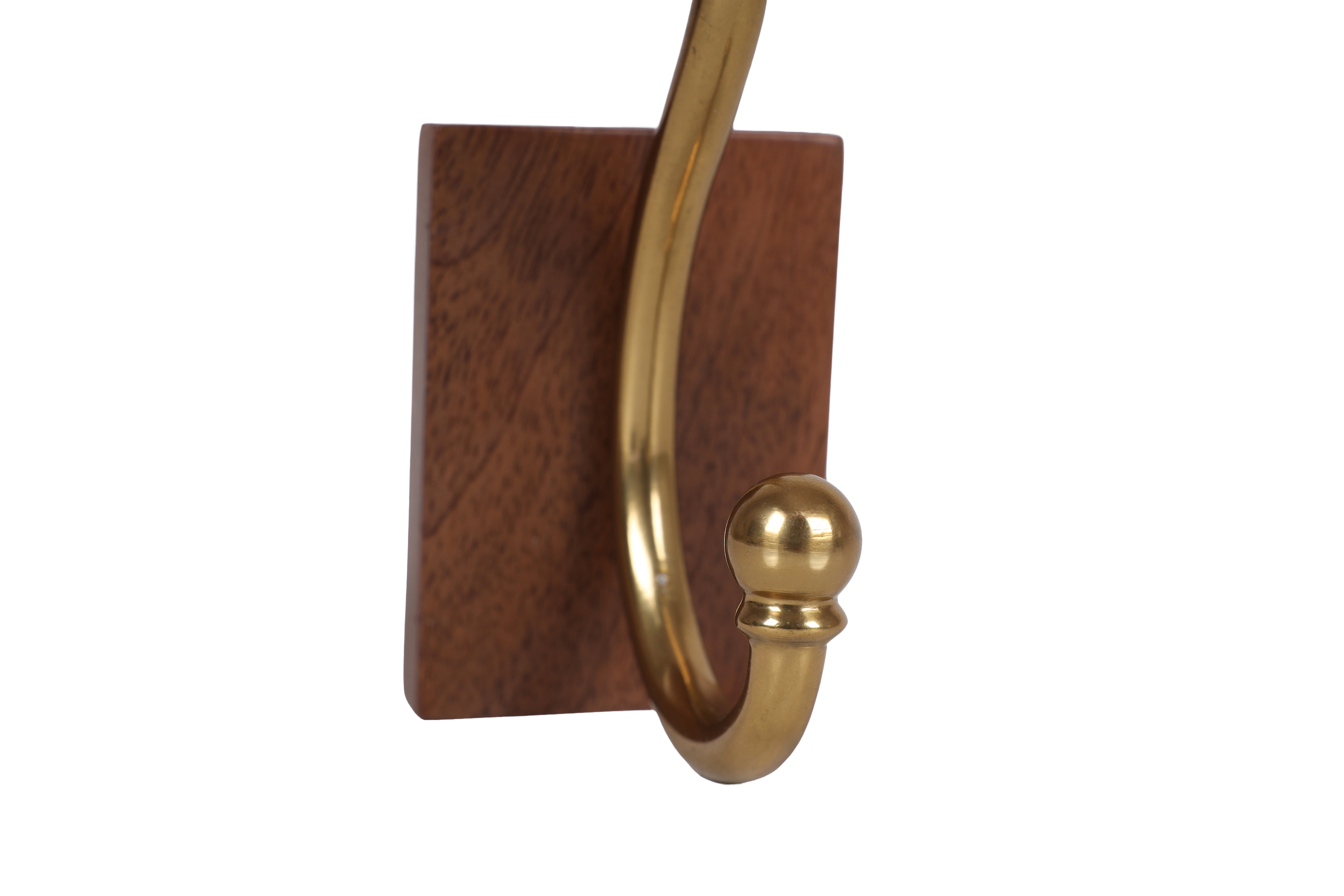 Better Homes & Gardens Modern Heirloom Single Wall Hook, Walnut Wood/Heritage Gold Finish