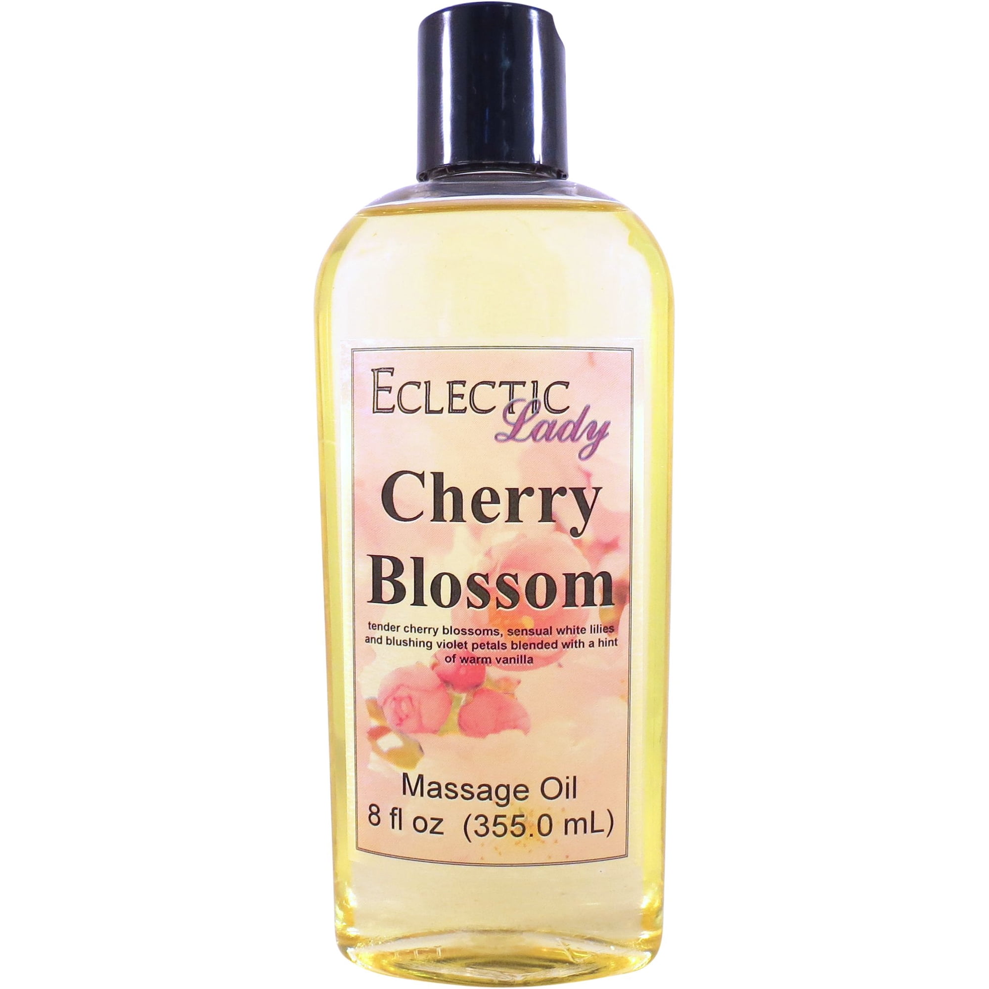 Cherry Blossom Massage Oil by Eclectic Lady, 8 oz, Sweet Almond Oil and Jojoba Oil