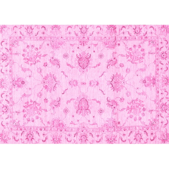 Ahgly Company Indoor Rectangle Oriental Pink Modern Area Rugs, 2' x 4'