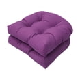 thumbnail image 3 of Cojines de asiento de patio de mimbre para interior y exterior, cojines de asiento con mechones, cojines para muebles de patio, juego de 2 para patio, Violeta, 3 of 8