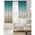 thumbnail image 2 of Teal Beige Ombre Cream Blackout Curtains 84 Inches Long, Modern Turquoise Abstract Art Aesthetics Thermal Insulated Black Out Curtains, Darkening Curtain for Bedroom Living Room 42"x84" 2 Panels, 2 of 8