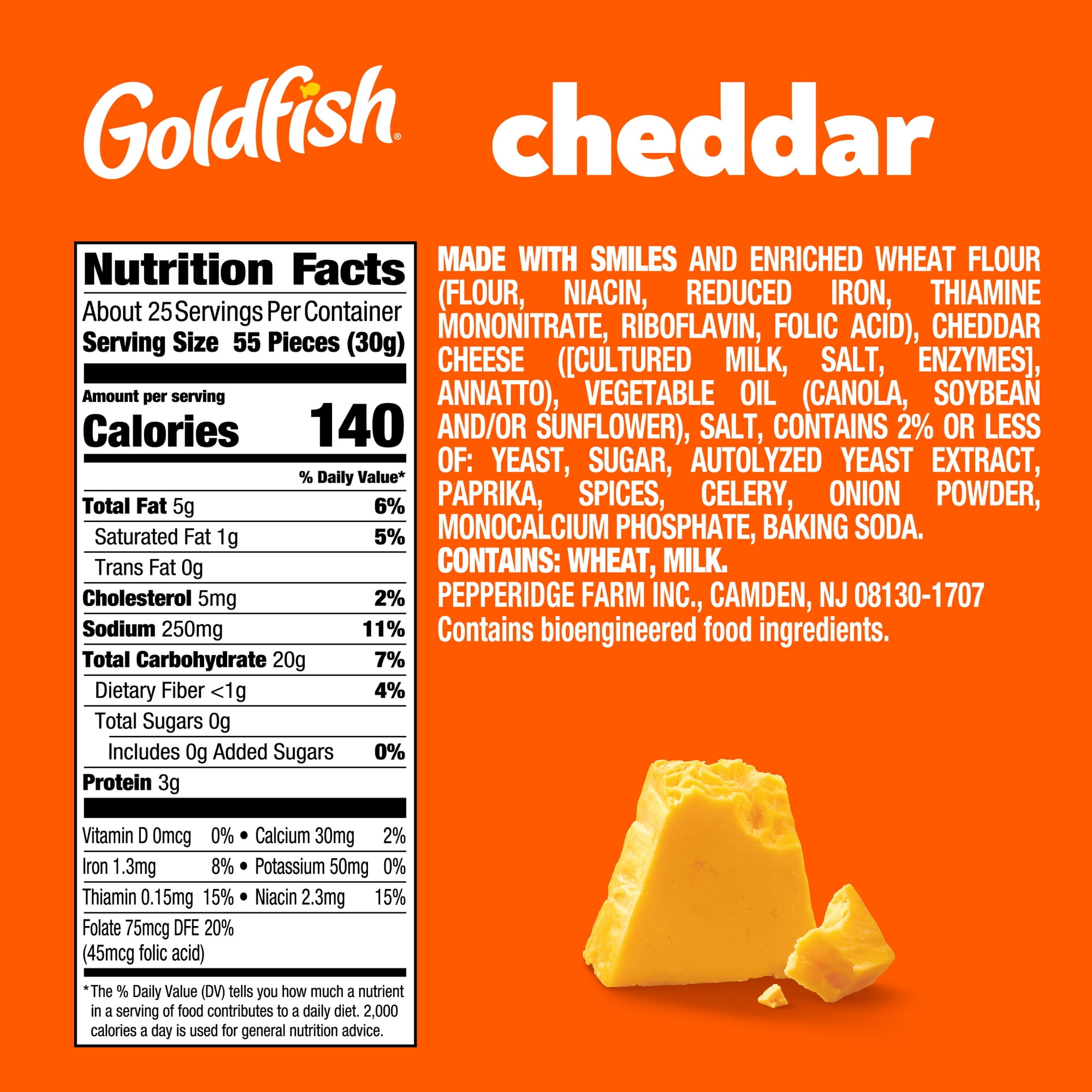 Goldfish Cheddar Cheese Crackers, 27.3 oz Carton