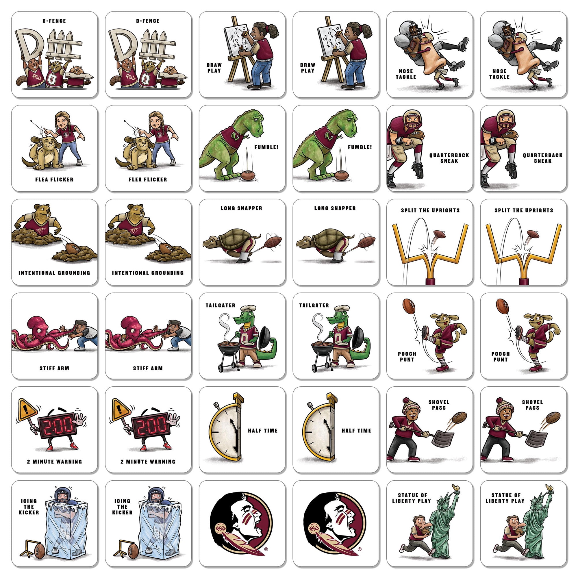 YouTheFan NCAA Florida State Seminoles Memory Match Game